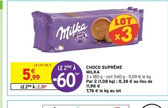 Intermarché Hyper CHOCO SUPRÊME MILKA offre