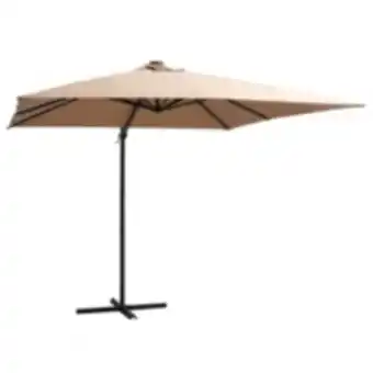 E.Leclerc Brico Parasol déporté avec led et mât en acier 250x250 cm taupe offre