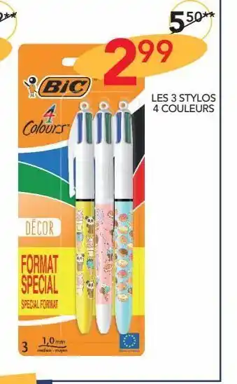Stokomani Les 3 stylos 4 couleurs offre