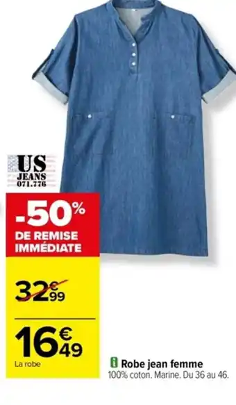 Carrefour Robe jean femme offre
