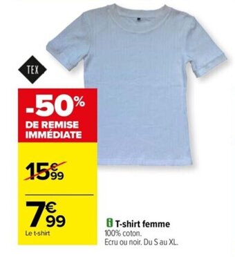Carrefour T-shirt femme offre