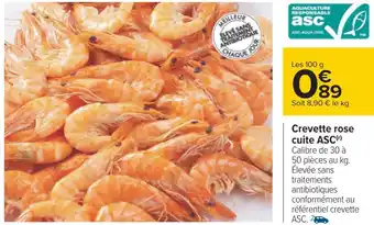 Carrefour Crevette rose cuite asc offre