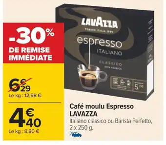 Carrefour Lavazza café moulu espresso offre
