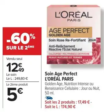 Carrefour L'oréal paris soin age perfect offre