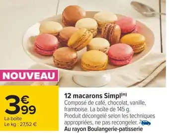 Carrefour 12 macarons simpl offre