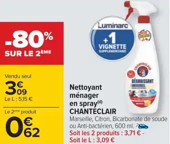 Carrefour Chanteclair nettoyant ménager en spray offre