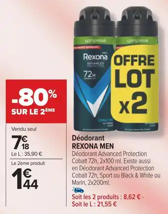 Carrefour Rexona men déodorant offre