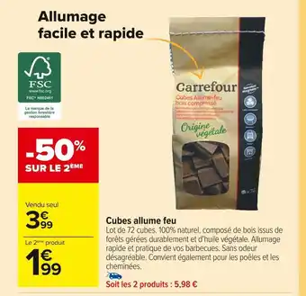 Carrefour Market Carrefour cubes allume feu offre