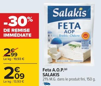 Carrefour Salakis feta a.o.p offre