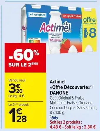 Carrefour Market Danone actimel offre découverte offre