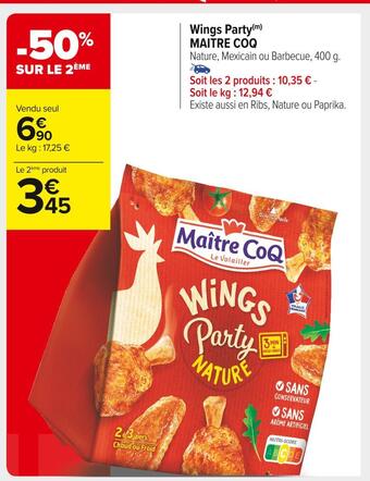 Maitre coq wings party