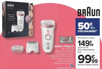 Carrefour Braun epilateur silkepil 9 offre