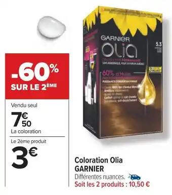 Carrefour Garnier coloration olia offre