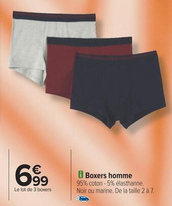 Carrefour Boxers homme offre