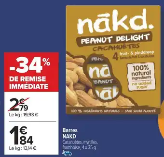 Carrefour Nakd barres offre