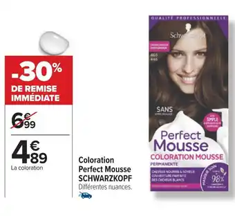 Carrefour Schwarzkopf coloration perfect mousse offre