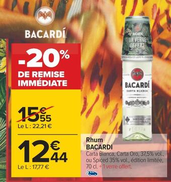 Carrefour Bacardi rhum offre