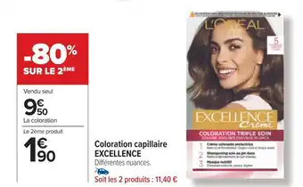 Carrefour Excellence coloration capillaire offre