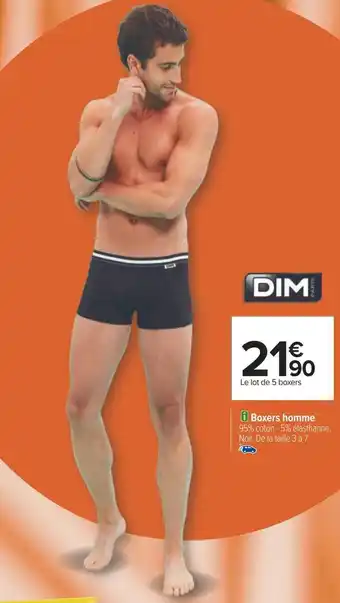 Carrefour Dim boxers homme offre