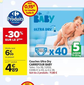 Carrefour Market Carrefour baby couches ultra dry offre