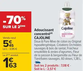 Carrefour Cajoline adoucissant concentré(d) offre