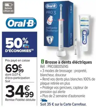 Carrefour Oral-b brosse à dents éléctriques offre