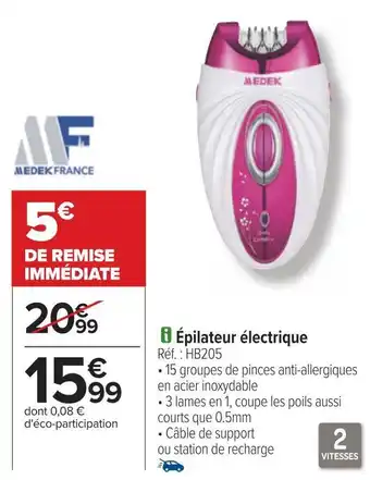 Carrefour Épilateur électrique offre
