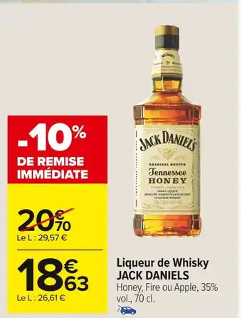 Carrefour Market Jack daniels liqueur de whisky offre