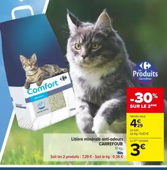 Carrefour Market Carrefour litière minérale anti-odeurs offre