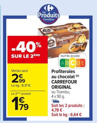 Carrefour Market Carrefour original profiteroles au chocolat offre