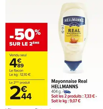 Carrefour Market Hellmanns mayonnaise real offre