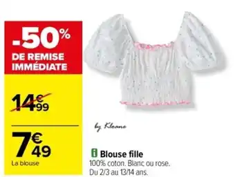 Carrefour i Blouse fille offre