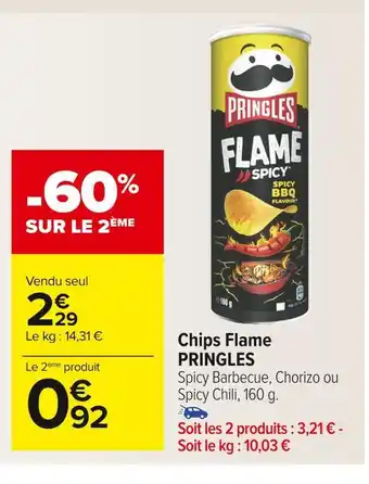 Carrefour Market Pringles chips flame offre