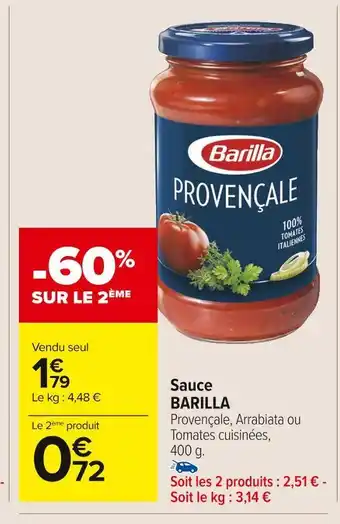 Carrefour Market Barilla sauce offre