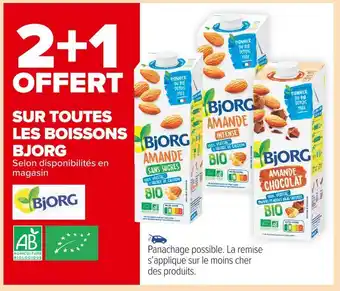 Carrefour Market Bjorg 2+1 offert sur toutes les boissons bjorg offre