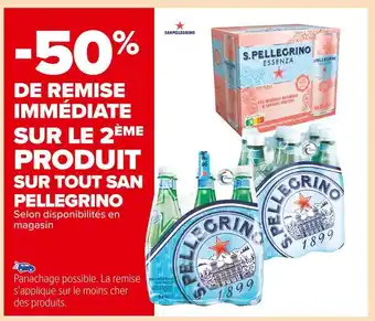 Carrefour Market San pellegrino -50% de remise immédiate sur le 2ème produit sur tout san pellegrino offre