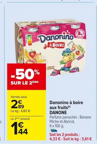 Carrefour Market Danone danonino à boire aux fruits offre