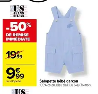 Carrefour Salopette bébé garçon offre