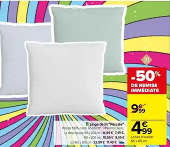 Carrefour Linge de lit "Percale" offre