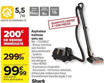 Carrefour Aspirateur traîneau d'action sans sac offre