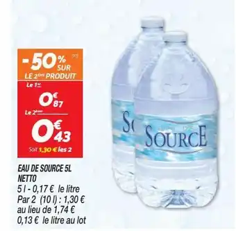 Netto Eau de soource 5lnetto offre