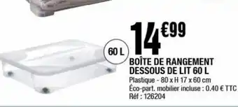 La Foir'Fouille Boite de rangement sessous de lit 60l offre