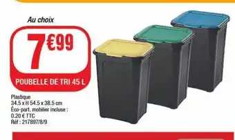 La Foir'Fouille Poubelle de tri 45l offre
