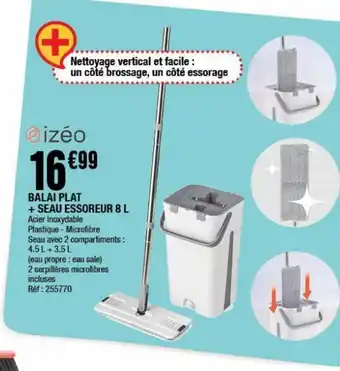 La Foir'Fouille Balai plat + seau essoreur 8l offre