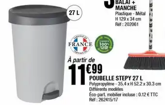 La Foir'Fouille Poubelle stepy 27l offre