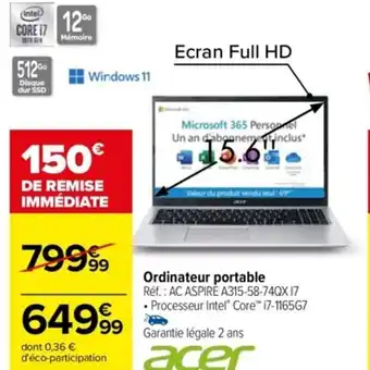 Carrefour Ordinateur portable offre