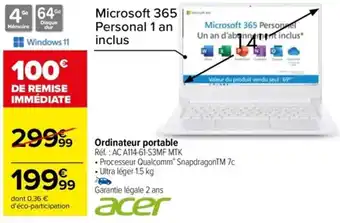 Carrefour Ordinateur portable offre