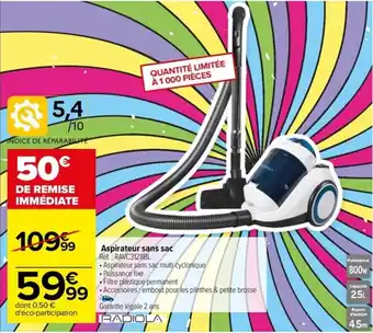 Carrefour Aspirateur sans sac offre