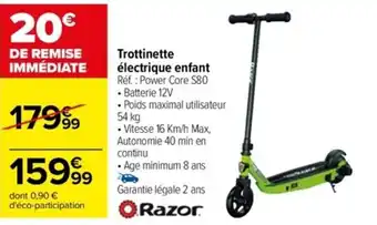 Carrefour Trottinette électrique enfant Réf. : Power Core S80 offre