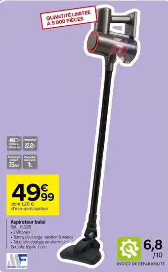 Carrefour Aspirateur balai offre